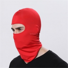 Outdoor Ski Motorcycle Cycling Balaclava Full Face Mask Neck Cover Ultra Thin  red_adjustable