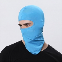 Outdoor Ski Motorcycle Cycling Balaclava Full Face Mask Neck Cover Ultra Thin sky blue_adjustable