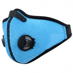 Anti-Pollution Cycling Masks Dustproof Activated Carbon Filtration Mask Sports Mesh Half Face Cover Blue_Free size